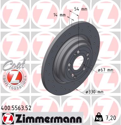 Brake Disc - 400.5563.52 ZIMMERMANN
