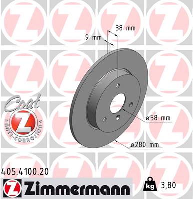 Brake Disc - 405.4100.20 ZIMMERMANN