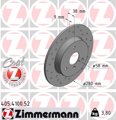 Brake Disc - 405.4100.52 ZIMMERMANN