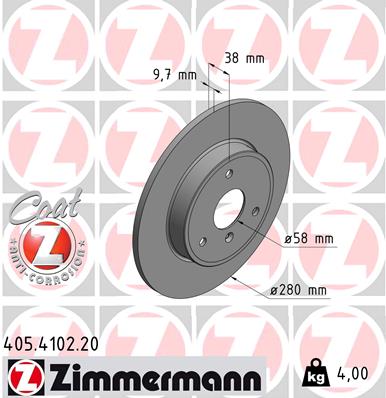 Brake Disc - 405.4102.20 ZIMMERMANN