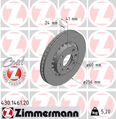 Brake Disc - 430.1461.20 ZIMMERMANN