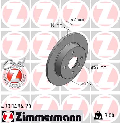 Brake Disc - 430.1484.20 ZIMMERMANN
