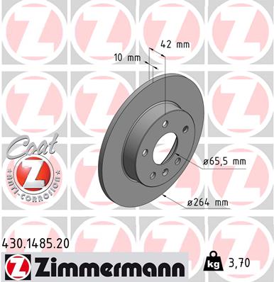 Brake Disc - 430.1485.20 ZIMMERMANN
