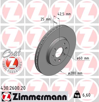 Bremsscheibe - 430.2600.20 ZIMMERMANN