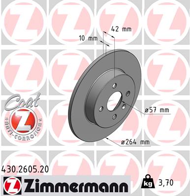 Brake Disc - 430.2605.20 ZIMMERMANN