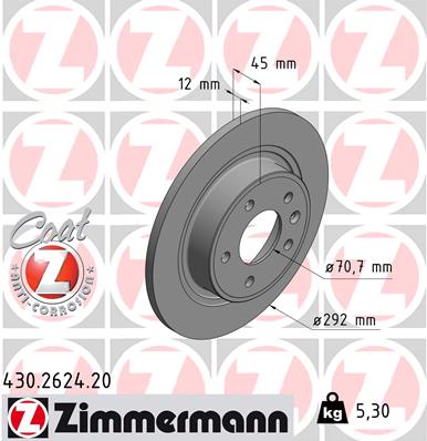 Bremsscheibe - 430.2624.20 ZIMMERMANN