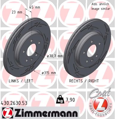 Brake Disc - 430.2630.53 ZIMMERMANN