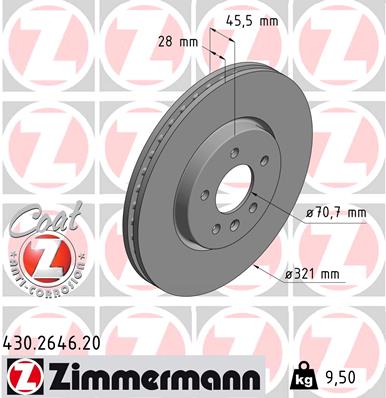 Brake Disc - 430.2646.20 ZIMMERMANN
