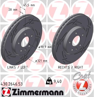 Brake Disc - 430.2646.53 ZIMMERMANN