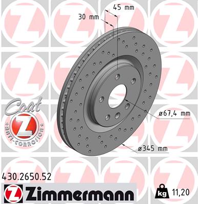 Brake Disc - 430.2650.52 ZIMMERMANN