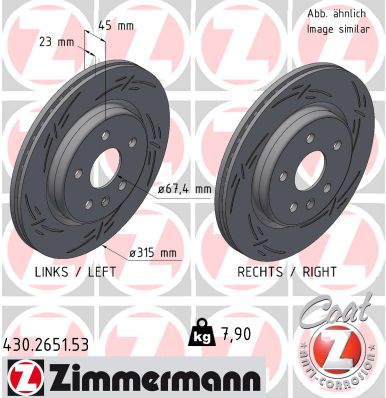 Brake Disc - 430.2651.53 ZIMMERMANN
