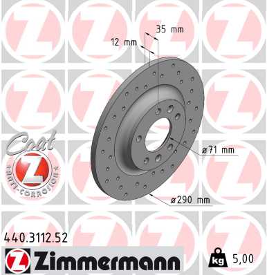 Brake Disc - 440.3112.52 ZIMMERMANN