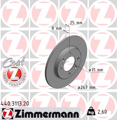 Brake Disc - 440.3113.20 ZIMMERMANN