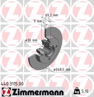 Brake Disc - 440.3115.00 ZIMMERMANN