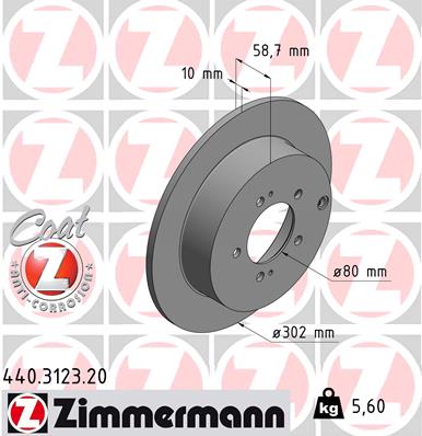 stabdžių diskas - 440.3123.20 ZIMMERMANN
