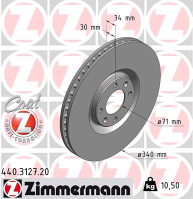 Brake Disc - 440.3127.20 ZIMMERMANN