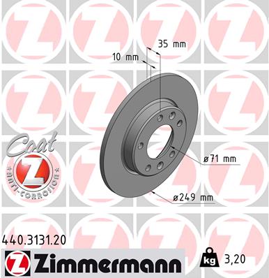 Brake Disc - 440.3131.20 ZIMMERMANN