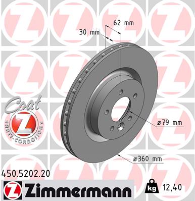 Brake Disc - 450.5202.20 ZIMMERMANN