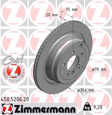 Brake Disc - 450.5206.20 ZIMMERMANN