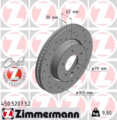 Brake Disc - 450.5207.52 ZIMMERMANN