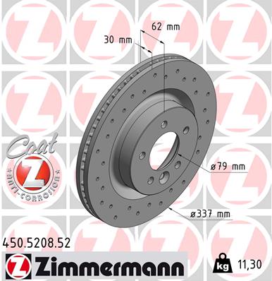 Brake Disc - 450.5208.52 ZIMMERMANN