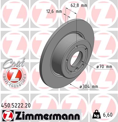 Brake Disc - 450.5222.20 ZIMMERMANN