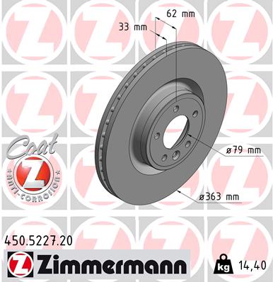Brake Disc - 450.5227.20 ZIMMERMANN