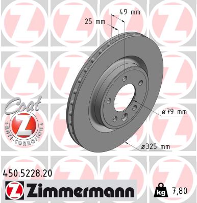 stabdžių diskas - 450.5228.20 ZIMMERMANN