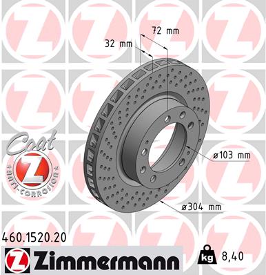 stabdžių diskas - 460.1520.20 ZIMMERMANN