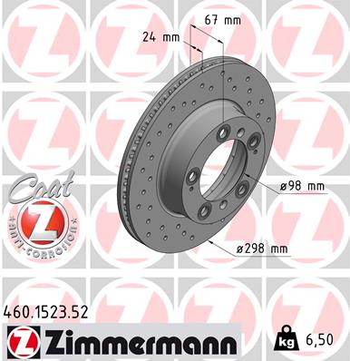 Brake Disc - 460.1523.52 ZIMMERMANN