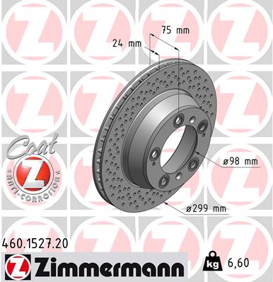 Brake Disc - 460.1527.20 ZIMMERMANN