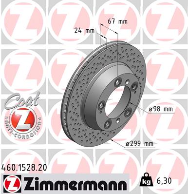 Brake Disc - 460.1528.20 ZIMMERMANN