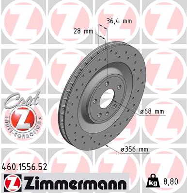 Brake Disc - 460.1556.52 ZIMMERMANN