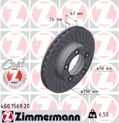 Brake Disc - 460.1569.20 ZIMMERMANN