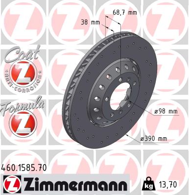Brake Disc - 460.1585.70 ZIMMERMANN
