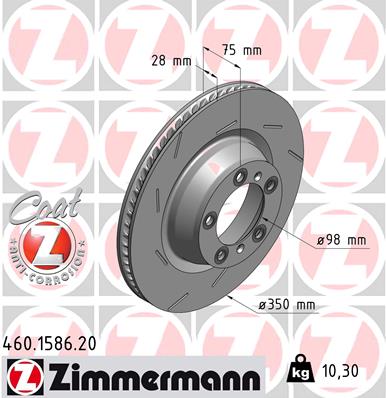 Brake Disc - 460.1586.20 ZIMMERMANN