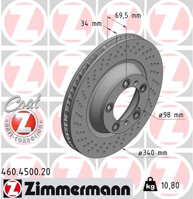 stabdžių diskas - 460.4501.20 ZIMMERMANN