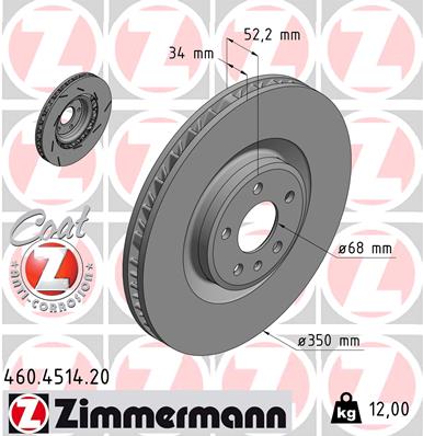 Brake Disc - 460.4514.20 ZIMMERMANN