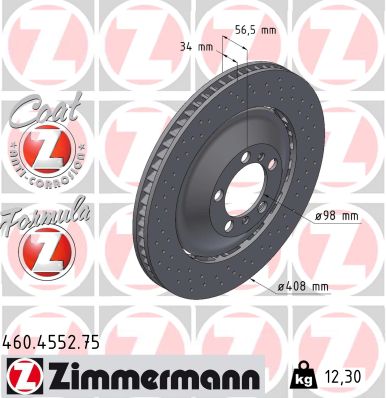 Brake Disc - 460.4552.75 ZIMMERMANN