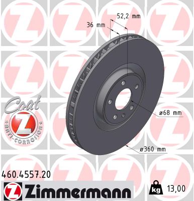 Brake Disc - 460.4557.20 ZIMMERMANN
