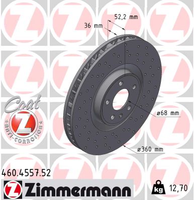 Brake Disc - 460.4557.52 ZIMMERMANN