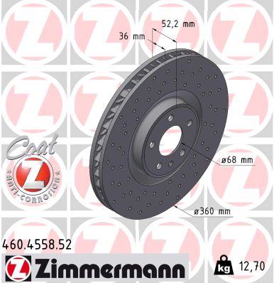 Brake Disc - 460.4558.52 ZIMMERMANN