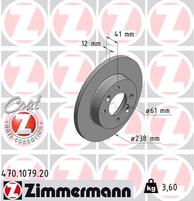 Brake Disc - 470.1079.20 ZIMMERMANN