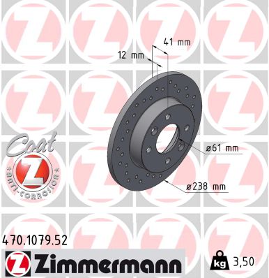 Brake Disc - 470.1079.52 ZIMMERMANN