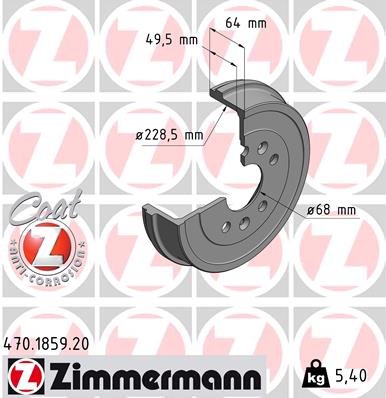 Tamburo freno - 470.1859.20 ZIMMERMANN