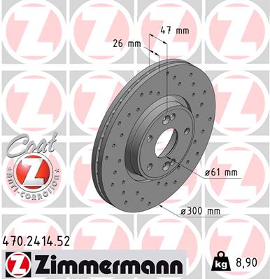 Тормозной диск - 470.2414.52 ZIMMERMANN