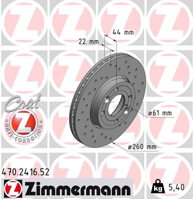 Bremsscheibe - 470.2416.52 ZIMMERMANN