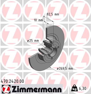 Brake Disc - 470.2420.00 ZIMMERMANN