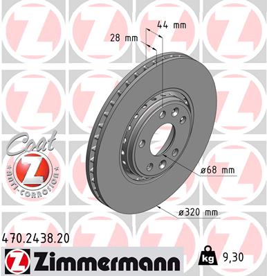 Brake Disc - 470.2438.20 ZIMMERMANN