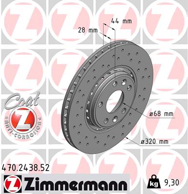 Brake Disc - 470.2438.52 ZIMMERMANN